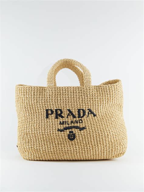 prada raffia tote free|Prada large raffia tote.